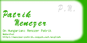 patrik menczer business card